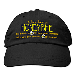 Black Advice Honey Bee Embroidered Hats 