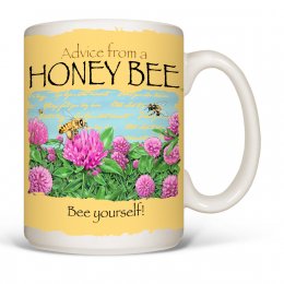 White Advice Honey Bee Mugs 