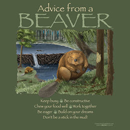 Military Green Advice from a Beaver T-Shirt 