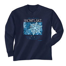 Navy Blue Advice Snowflake Long Sleeve Tees 