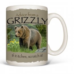 White Advice Grizzly Mugs 