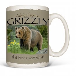 White Advice Grizzly Coffee Mugs 