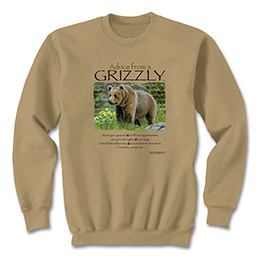 Khaki Brown Advice from a Grizzly Sweatshirts 