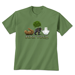 Military Green Bear Yoga T-Shirts 
