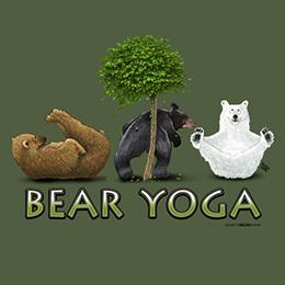 Military Green Bear Yoga T-Shirt 