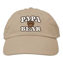 Khaki Papa Bear Embroidered Hats 
