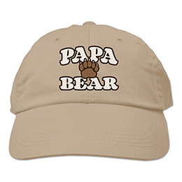 Khaki Papa Bear Embroidered Hats 