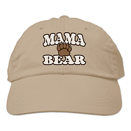 Khaki Mama Bear Embroidered Hats 