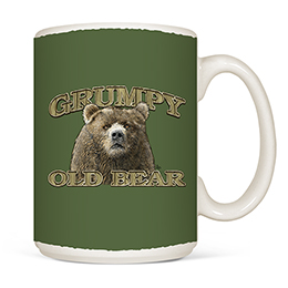 White Grumpy Old Bear Coffee Mugs 