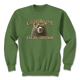 Military Green Grumpy Old Bear Sweatshirts 