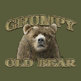 Military Green Grumpy Old Bear T-Shirt 