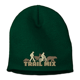 Forest Green Trail Mix Embroidered Beanies 