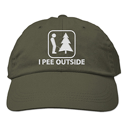 Olive I Pee Outside Embroidered Hats 