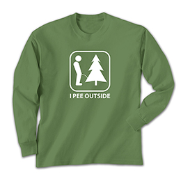 Military Green I Pee Outside Long Sleeve Tees 