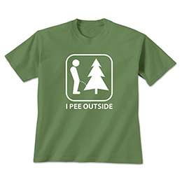 Military Green I Pee Outside T-Shirt 