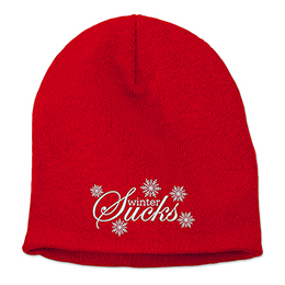 Red Winter Sucks Embroidered Beanies 