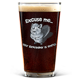 Clear Excuse Me Squirrel Pint Glass - Color Printed 