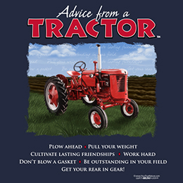 Navy Blue Advice Tractor T-Shirt 