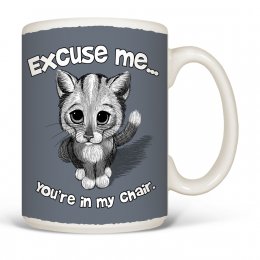 White Excuse Me Cat Coffee Mugs 