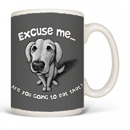White Excuse Me Dog Mugs 