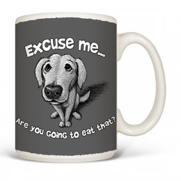 White Excuse Me Dog Coffee Mugs 