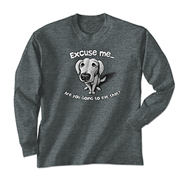 Dark Heather Excuse Me Dog Long Sleeve Tees 