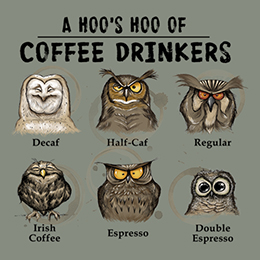 Stonewashed Green Hoo's Hoo of Coffee Drinkers T-Shirt 