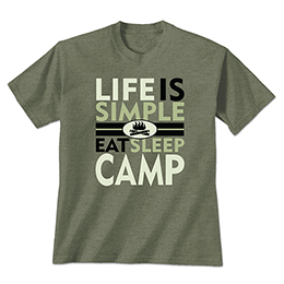 Heather Military Green Bold Life is Simple - Camp T-Shirts 