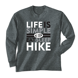 Dark Heather Bold Life is Simple - Hike Long Sleeve Tees 