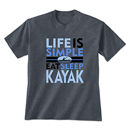 Heather Navy Bold Life is Simple - Kayak T-Shirts 