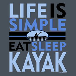Heather Navy Bold Life is Simple - Kayak T-Shirt 