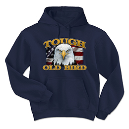 Navy Patriotic Tough Old Bird Hooded Sweatshirts 