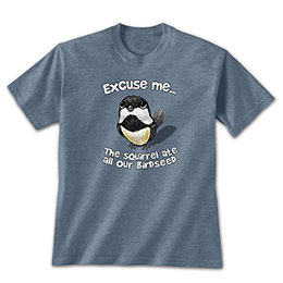 Heather Indigo Excuse Me Bird T-Shirts 