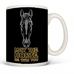 White May the Horse Be with You Coffee Mugs 