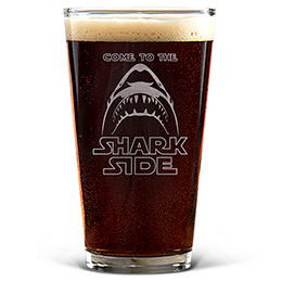 Clear Shark Side Engraved Pint Glass 