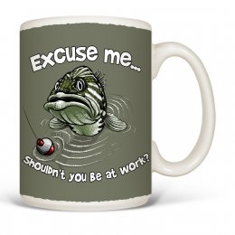 White Excuse Me Fish Coffee Mugs 