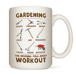 White Gardening Workout Coffee Mugs 