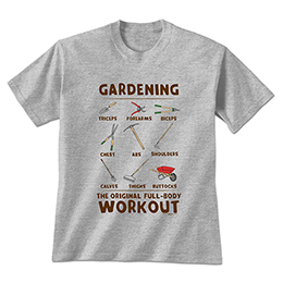 Sports Grey Gardening Workout T-Shirts 