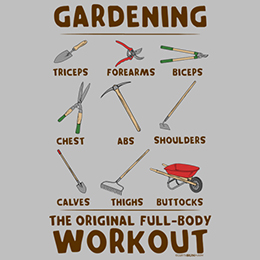 Sports Grey Gardening Workout T-Shirt 