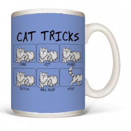 White Cat Tricks Coffee Mugs 