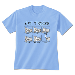 Carolina Blue Cat Tricks T-Shirts 