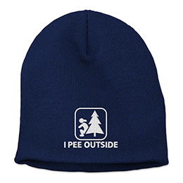 Navy I Pee Outside (Ladies Version) Embroidered Beanies 