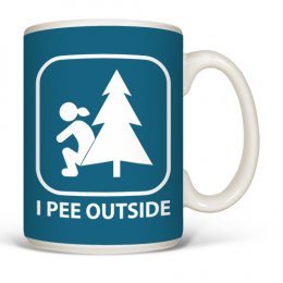 White I Pee Outside (Ladies Version) Coffee Mugs 