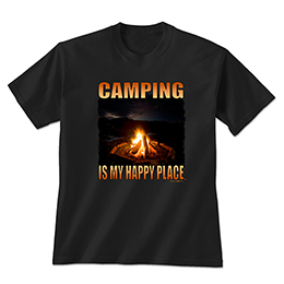 Black Camping Happy Place T-Shirts 