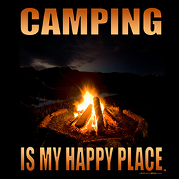 Black Camping Happy Place T-Shirt 