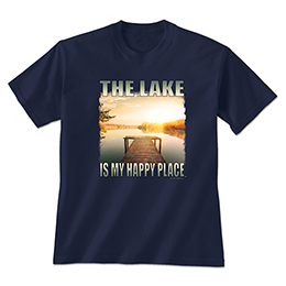 Navy Blue Lake Happy Place T-Shirts 