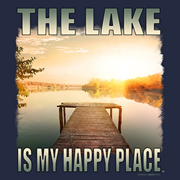 Navy Blue Lake Happy Place T-Shirt 