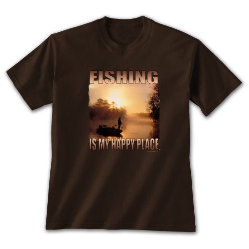 Fishing Happy Place Tee - 2x - Dk Chocolate