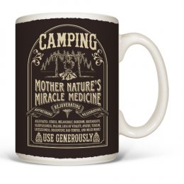 White Camping Cure Coffee Mugs 