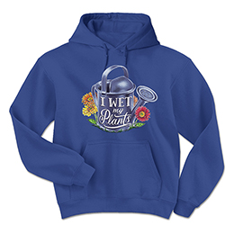 Royal Blue Wet My Plants Hooded Sweatshirts 